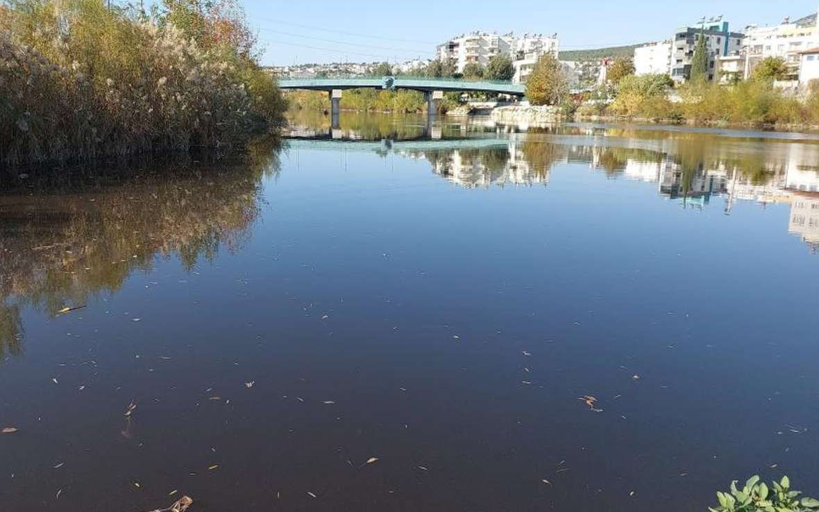 Göksu Nehri'nin rengi siyaha döndü