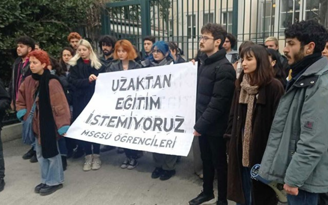 'Uzaktan eğitim' protestosu