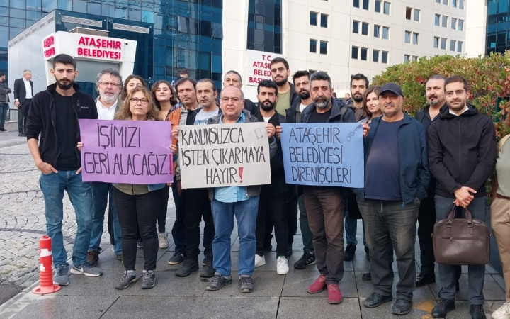 Zorla emekli edilerek işten çıkarılan Ataşehir Belediyesi işçileri direnişte