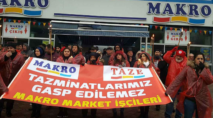 İşten çıkarılan Samsun Makro-Taze Market işçileri mücadeleyi sürdürüyor 