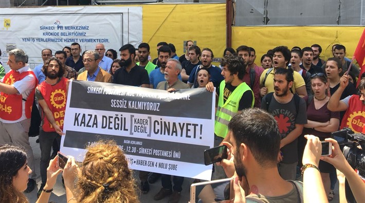 PTT'ye iş cinayeti protestosu