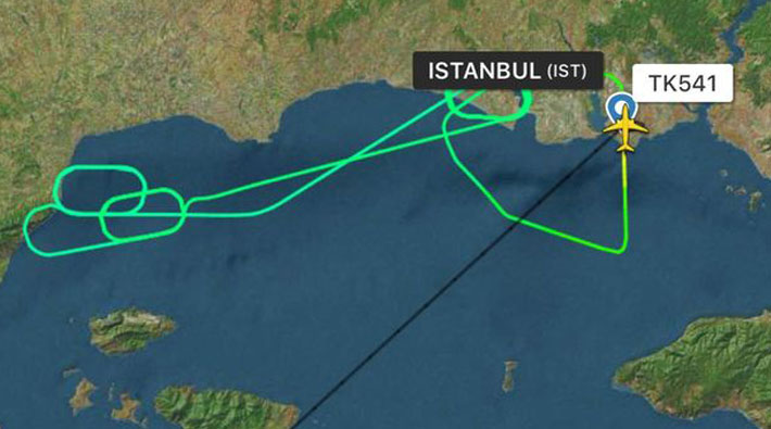 THY uçağı İstanbul üzerinde 26 tur atarak indi