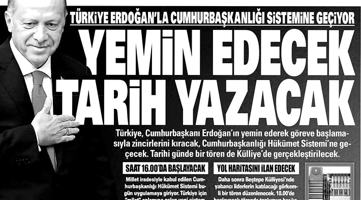Yandaşlar katliamı değil, Erdoğan’ın başkanlığını manşet yaptı